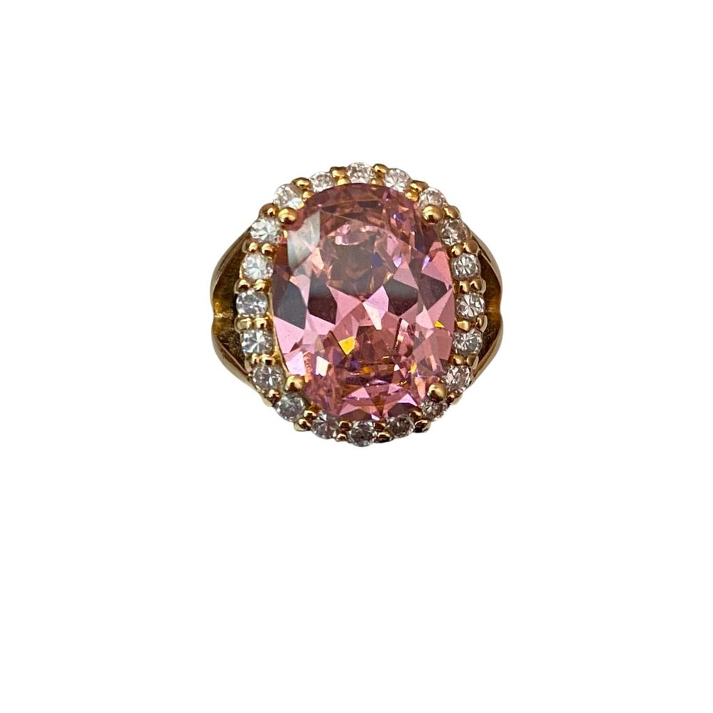 Jacqueline Kennedy JBK Pink & White Cubic Zirconia Replica size 7